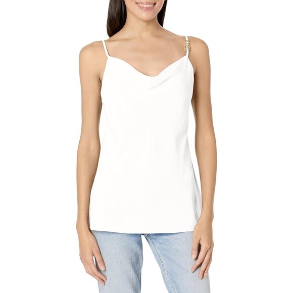 Karl Lagerfeld Paris Shoes - Karl Lagerfeld Paris Womens Karl Charm Cowl Neck Camisole White Size L Defected